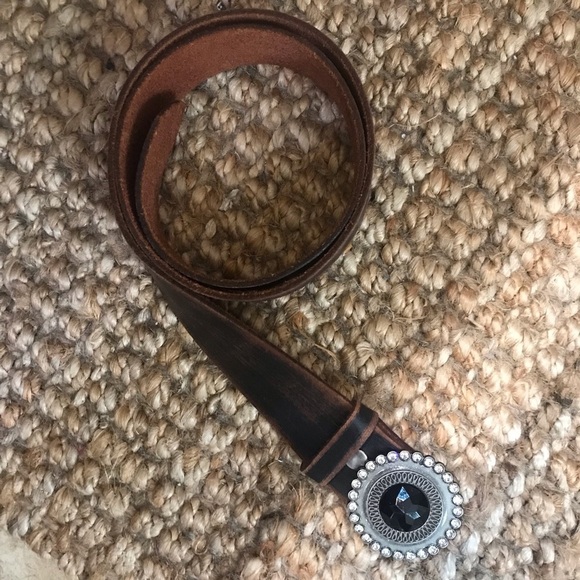 ▪️Genuine Leather Belt with Rhinestone Buckle main image 5
